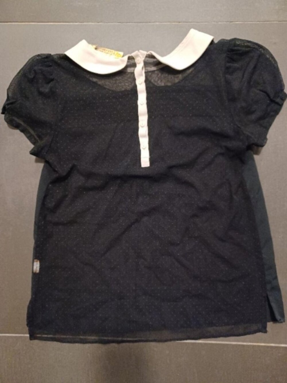 Vera Wang Black and White Button-Up Blouse Size M
